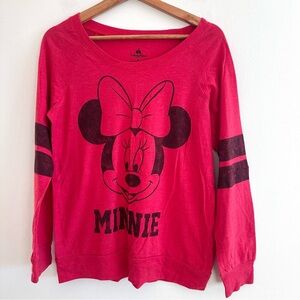 Disney Parks Minnie Mouse long sleeve varsity style t-shirt small